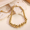 304 Stainless Steel Beaded Bracelets for Women BJEW-Z136-02G-1