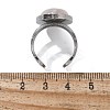 Oval Natural Rose Quartz Finger Rings RJEW-M062-02P-15-3