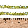 Electroplate Transparent Glass Beads Strands EGLA-K015-18R-4