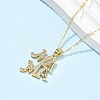 Mother's Day Brass Micro Pave Clear Cubic Zirconia Pendant Necklaces for Women LS-NJEW-Q021-01B-G-2