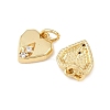 Brass Micro Pave Clear Cubic Zirconia Pendants KK-G544-05G-01-2