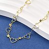 Brass Star Heart Link Chain Necklaces NJEW-M108-30G-1