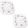 2Pcs Transparent Acrylic Alignment T-Shirt Rulers AJEW-DC0002-17B-1