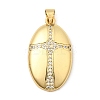 Brass Micro Pave Clear Cubic Zirconia Pendants KK-I360-061G-1