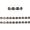 Golden Plated Alloy Enameled Coffee Bean Links Chains LCHA-H004-01G-B-2