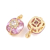 Brass Pave Cubic Zirconia Pendants CU-CBAA6E8-02G-2