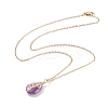 Natural Gemstone Teardrop Pendant Necklace NJEW-JN03900-4