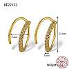 925 Sterling Silver Micro Pave Cubic Zirconia Hoop Earrings LS-CB9976-2-1