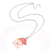 Valentine's Day Acrylic Pendant Necklace with Zinc Alloy Chains LS-NJEW-D049-01A-P-1