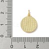 Brass Pave Natural Shell Flat Round with Letter Charms KK-Z115-13G-P-3