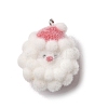 Christmas Flocky Opaque Resin Pendants LS-RESI-F062-04E-1