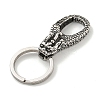 Tibetan Style 316 Surgical Stainless Steel Fittings with 304 Stainless Steel Key Ring FIND-Q101-09AS-04-2