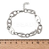 304 Stainless Steel Oval Link Chain Bracelets for Women Men BJEW-L720-03P-5