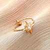 304 Stainless Steel Rhinestone Cuff Rings RJEW-D306-23G-4