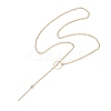 2Pcs 2 Colors 304 Stainless Steel & Brass Cable Chain Lariat Necklaces Sets NJEW-JN05147-4