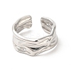 Non-Tarnish 304 Stainless Steel Twist Open Cuff Ring for Women RJEW-E063-24P-2