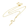 Brass Snake Pendant Cable Chain Necklaces for Women LS-NJEW-S438-01B-G-4