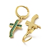 Real 18K Gold Plated Brass Dangle Leverback Earrings EJEW-A033-02G-02-2