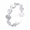 Non-Tarnish 304 Stainless Steel Flat Round Open Cuff Ring RJEW-T023-65P-3