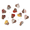 6 Pairs 6 Styles Sport Theme Wood Heart Stud Earrings EJEW-TA0001-33-2