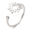 Non-Tarnish 304 Stainless Steel Sun Open Cuff Ring for Women RJEW-M149-05P-3