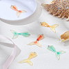 6Pcs 3 Colors Transparent Resin Pendants RESI-LP0001-23-1