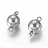 Tarnish Resistant 304 Stainless Steel Magnetic Clasps with Loops LS-STAS-K006-8mm-04C-2