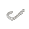 Rack Plating Brass Micro Pave Clear Cubic Zirconia Pendants KK-A224-03P-P-2