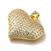Heart Rack Plating Brass Micro Pave Clear Cubic Zirconia Pendant KK-U019-18G-01-2