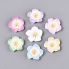 Plumeria Flower Opaque Resin Cabochons CRES-T025-30M-02-1