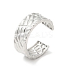 Non-Tarnish 304 Stainless Steel Textured Open Cuff Ring for Men Women RJEW-I085-23P-1