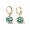 Planet Real 18K Gold Plated Brass Dangle Leverback Earrings EJEW-L268-034G-01-1