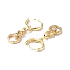 Clear Cubic Zirconia Ring with Butterfly Dangle Hoop Earrings EJEW-B017-08G-3
