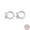 Anti-Tarnish Rhodium Plated 925 Sterling Silver Twister Clasps STER-K173-26P-3