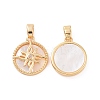 Brass Micro Pave Clear Cubic Zirconia Pendants KK-E068-VC128-1