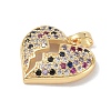 Brass Micro Pave Cubic Zirconia Pendants KK-P273-10B-G-2