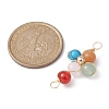Mixed Gemstone Connector Charms PALLOY-JF02224-01-2