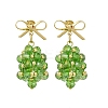 Christmas Bell Brass Dangle Stud Earrings EJEW-MZ00495-02-2