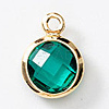 Birthstone Brass K9 Glass Charms KK-H002-28G-05-1