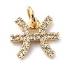 Brass Micro Pave Cubic Zirconia Charms X-ZIRC-F131-16G-12-1