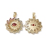 Brass Colorful Cubic Zirconia Pendants KK-E068-VA220-2-1