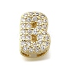 Brass Micro Pave Cubic Zirconia Letter Multi-Strand Links KK-D295-32G-02-1
