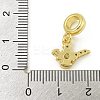 Rack Plating Brass Pave Clear & Light Yellow Cubic Zirconia Kettle European Dangle Charms KK-Z067-59G-3