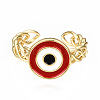 Brass Enamel Cuff Rings RJEW-N035-011-NF-3