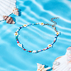 1Pc Flower Glass Seed Beads Anklets for Women AJEW-LP0007-20B-1