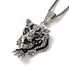 Leopard Alloy Crystal Rhinestone Black Enamel Pendant Necklaces for Men FS-WG82C69-02-2
