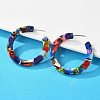 Cellulose Acetate(Resin) Half Hoop Earrings X-KY-S163-374-4