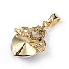 Real 18K Gold Plated Rack Plating Brass Micro Pave Clear Cubic Zirconia Pendants KK-C015-30G-12-3