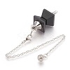 Natural Dyed & Heated Black Agate Dowsing Pendulums KK-F756-09F-2