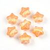 Gradient Color Transparent Hand-drawed Acrylic Beads TACR-P012-01B-06-1